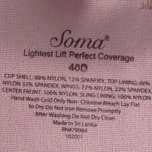 Soma Bra 40D Wired LIGHTEST LIFT Perfect Coverage Multiway Straps - Picture 3 of 3